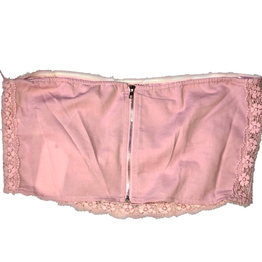 ⭐️HP⭐️💃🏻Blush Silky Lace Bandeau Top & Pants Set - Picture 4 of 8